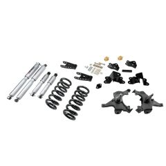 BELLTECH LOWERING KITS  1990-1994 Chevrolet Silverado/Sierra C1500 (454 SS Only) 88-98 Chevrolet Silverado/Sierra C2500 (All ext 8 Lug) 3" F/4" R drop W/ Street Performance Shocks