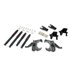 BELLTECH LOWERING KITS 1973-1987 Chevrolet C10 (1" Rotor) 3" F/4" R drop W/ Nitro Drop II Shocks