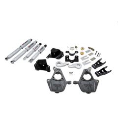 BELLTECH LOWERING KITS 2005-2006 Chevrolet Silverado/Sierra (Ext Cab, w/ Factory Front Torsion bar) 3" or 4" F/4" R drop W/ Street Performance Shocks