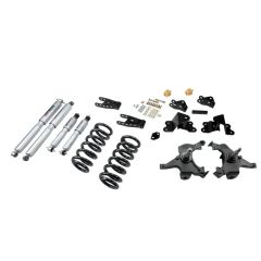 BELLTECH LOWERING KITS  1990-1994 Chevrolet Silverado/Sierra C1500 (454 SS Only) 88-98 Chevrolet Silverado/Sierra C2500 (All ext 8 Lug) 3" F/4" R drop W/ Street Performance Shocks