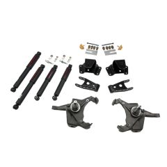 BELLTECH LOWERING KITS 1975-1991 Chevrolet Silverado C30 1 Ton (Crew Cab & Dually Only) 3" F/4" R drop W/ Nitro Drop II Shocks