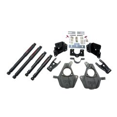 BELLTECH LOWERING KITS 2005-2006 Chevrolet Silverado/Sierra (Ext Cab, w/ Factory Front Torsion Bar) 2" F/3" R drop W/ Nitro Drop II Shocks