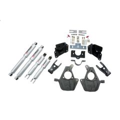 BELLTECH LOWERING KITS 2005-2006 Chevrolet Silverado/Sierra (Ext Cab, w/ Factory Front Torsion Bar) 2" F/3" R drop W/ Street Performance Shocks